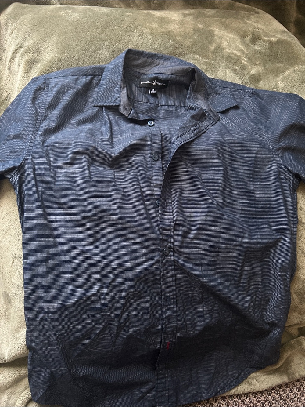 Beverly Hills Polo Club Navy Short-Sleeve Dress Shirt